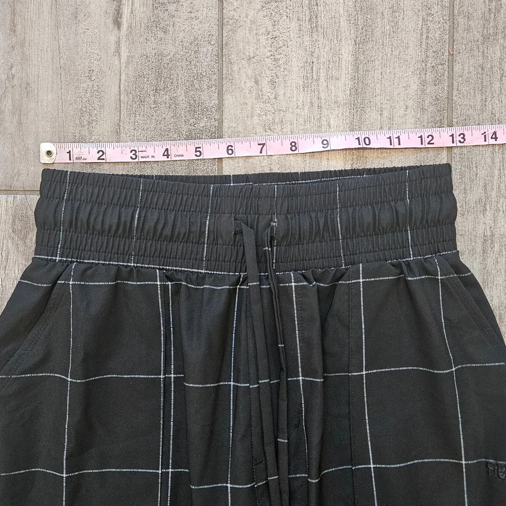 Albion Audrey Cargo Trouser Size‎ XS Black Windowpane Grid Wide Leg High Rise